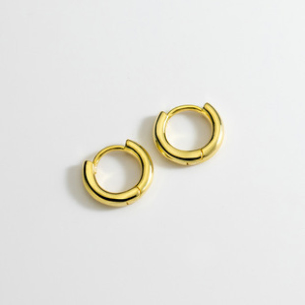 A39055 s925 silver elegant simple geometric circle unique earrings