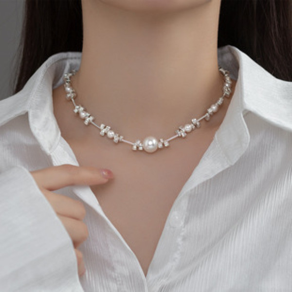 A41525 sterling silver unique necklace