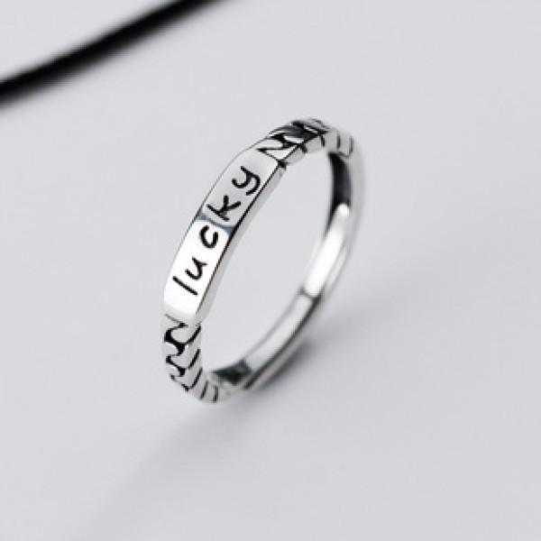 A43303 s925 sterling silver thai hollowed chain bar unique ring