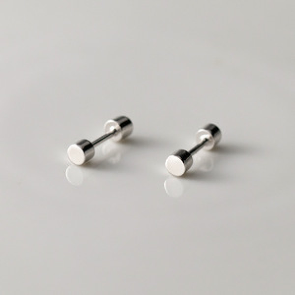 A43564 s925 silver geometric stud simple unique earrings