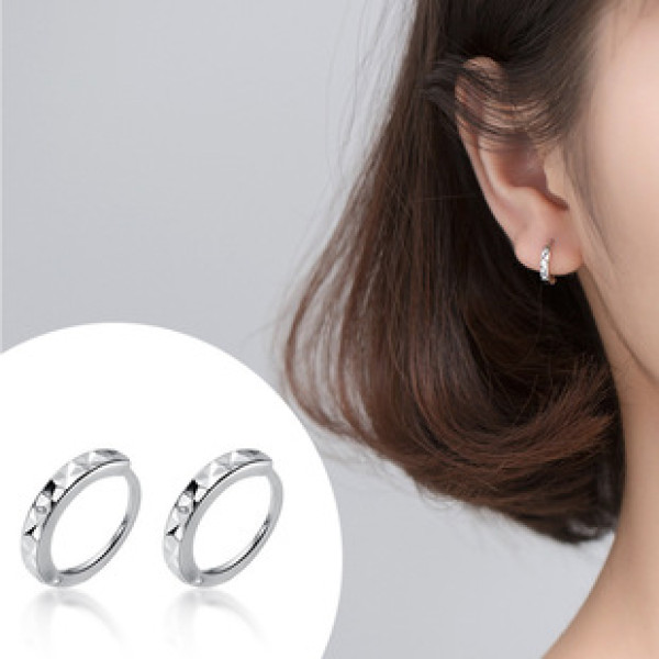 A35843 s925 sterling silver chic cute fashion short circle dangleearring earrings