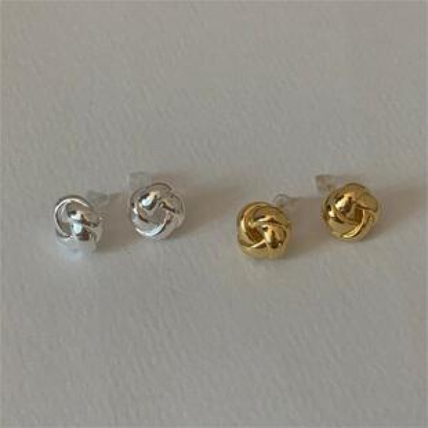 A41034 sterling silver wrap stud simple elegant earrings