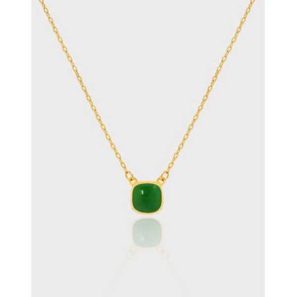 A36779 design minimalist geometric square glazed qualitys925 sterling silver necklace