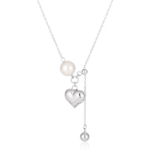 A44698 heart s925 sterling silver elegant necklace