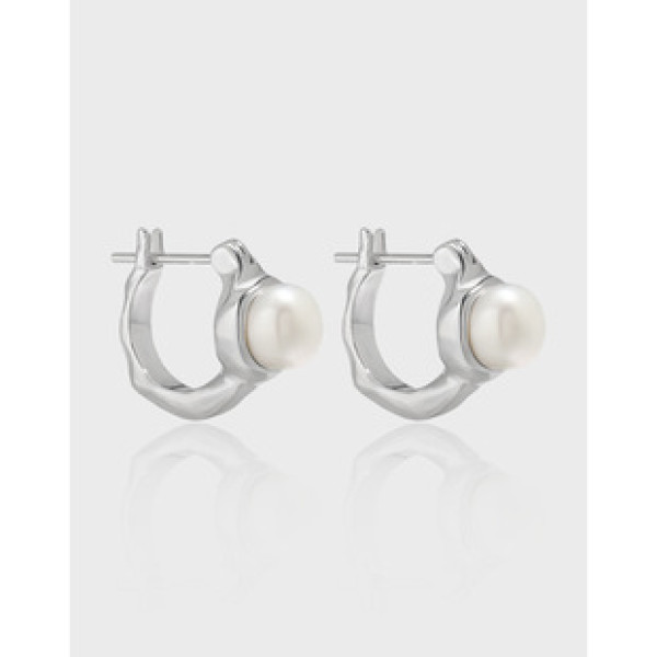 A39371 unique grade s925 sterling silver fresh water pearl stud earrings