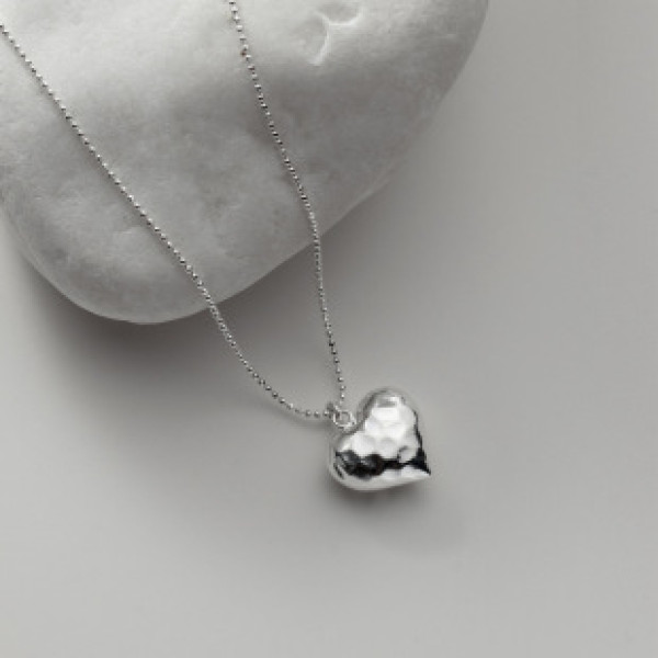 A37234 s925 sterling silver simple heart necklace