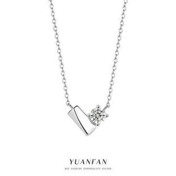 A43038 s925 sterling silver grade heart fashion heartshape necklace