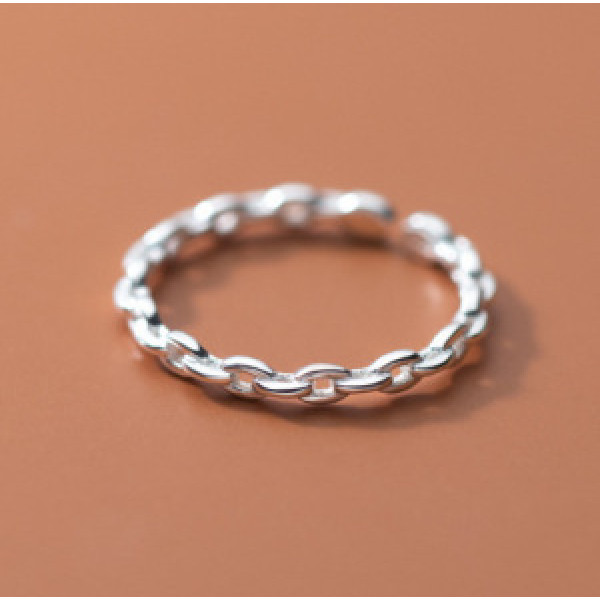 A43969 s925 silver simple geometric ring