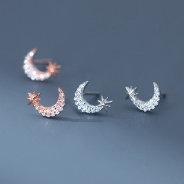 A41594 s925 sterling silver cute sweet sparkling rhinestone stud earrings design earrings