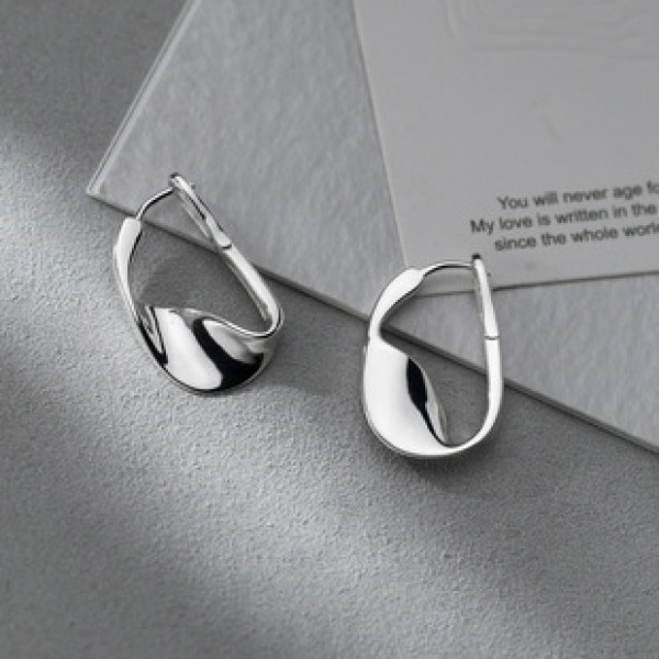 A42534 s925 sterling silver oval fashion simple earrings