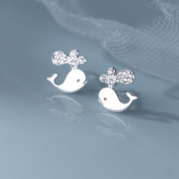A38113 s925 sterling silver rhinestone stud design elegant earrings
