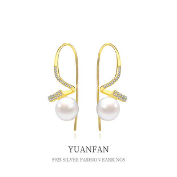 A38598 sterling silver cubic zirconia stud elegant dangle earrings