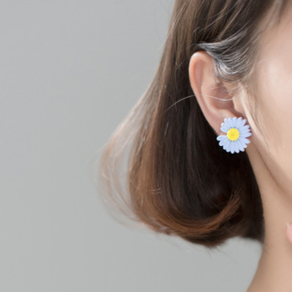 A38210 s925 sterling silver stud trendy daisy sweet earrings