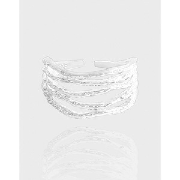 A43641 wrinkled bar sterling silver s925 ring