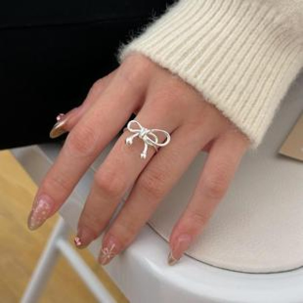 A43229 sterling silver butterfly simple fashion adjustable ring