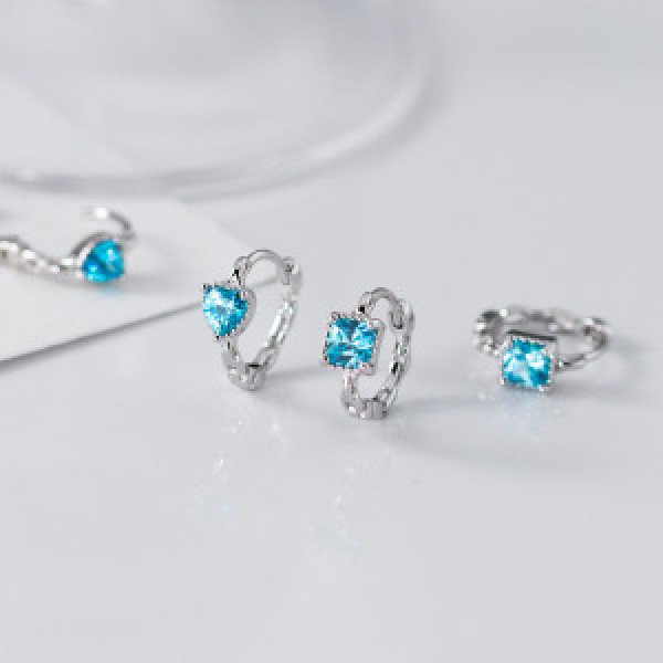 A44416 s925 sterling silver trendy sweet unique rhinestone chain bar stud earrings