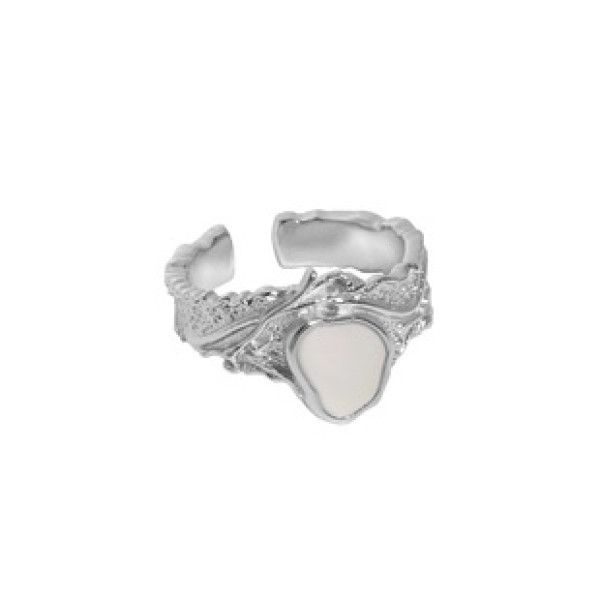A36593 design minimalist irregular shell qualitys925 sterling silver adjustable ring
