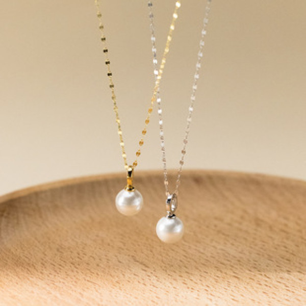 A43182 s925 sterling silver circle lip fashion necklace