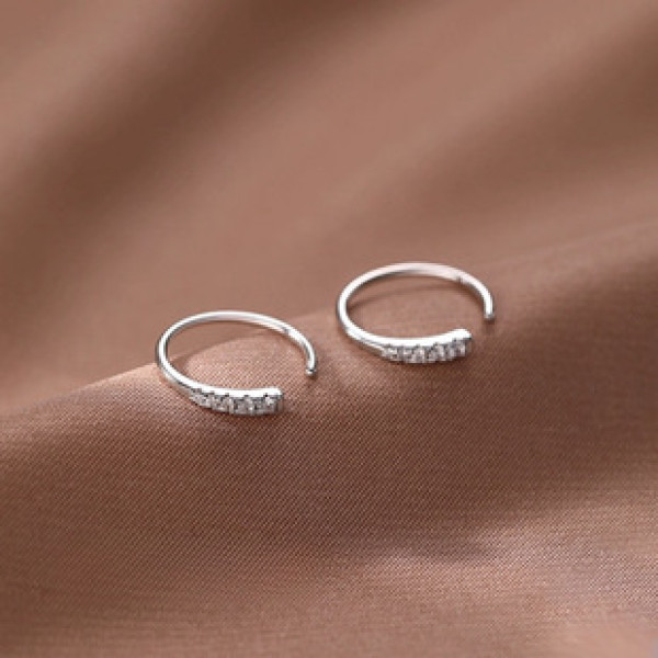 A42879 s925 sterling silver fashion rhinestone design earrings