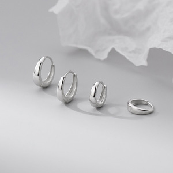 A45142 s925 sterling silver sweet elegant geometric circle stud earrings