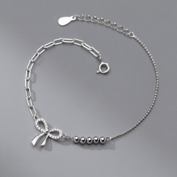 A42102 s925 sterling silver rhinestone butterfly charm sweet fashion bracelet
