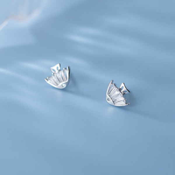A42848 s925 silver stud trendy simple rhinestone elegant sweet cute earrings
