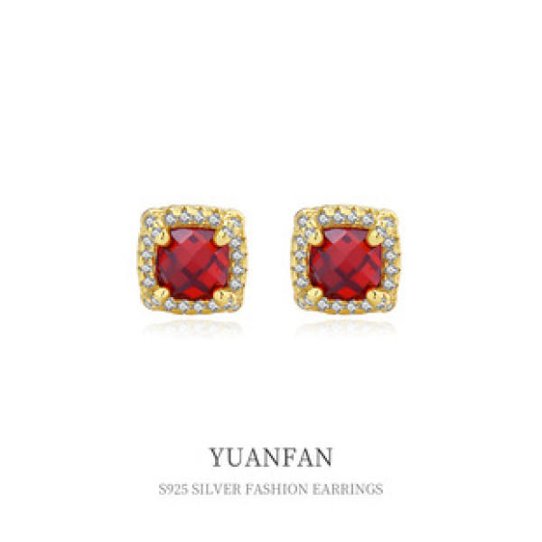 A39350 sterling silver cubic zirconia stud unique fashion earrings