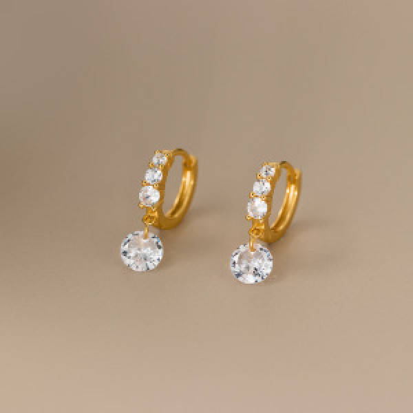 A44535 s925 sterling silver trendy sweet dainty rhinestone stud earrings
