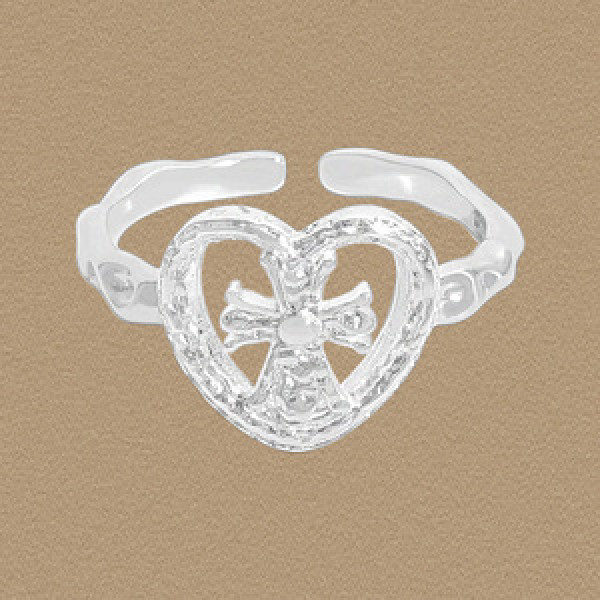 A45465 heart adjustable sterling silver s925 heartshape ring