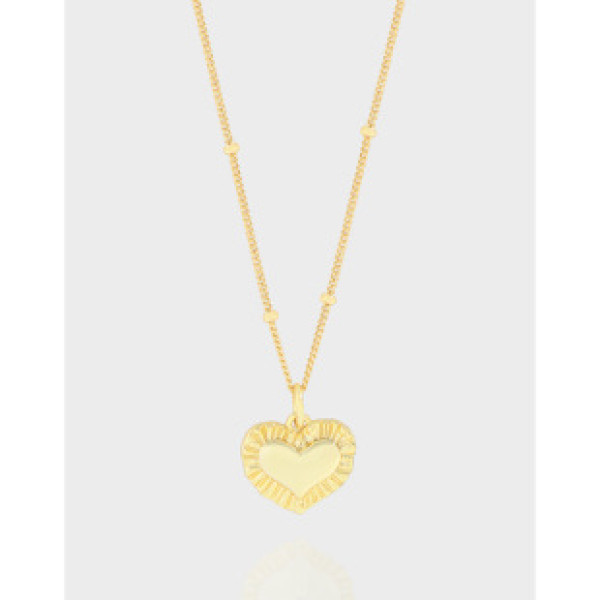 A41000 design wrinkled heart sterling silver s925 necklace