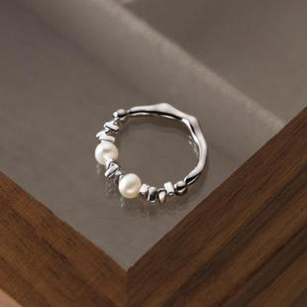 A39763 s925 sterling silver design pearl unique ring