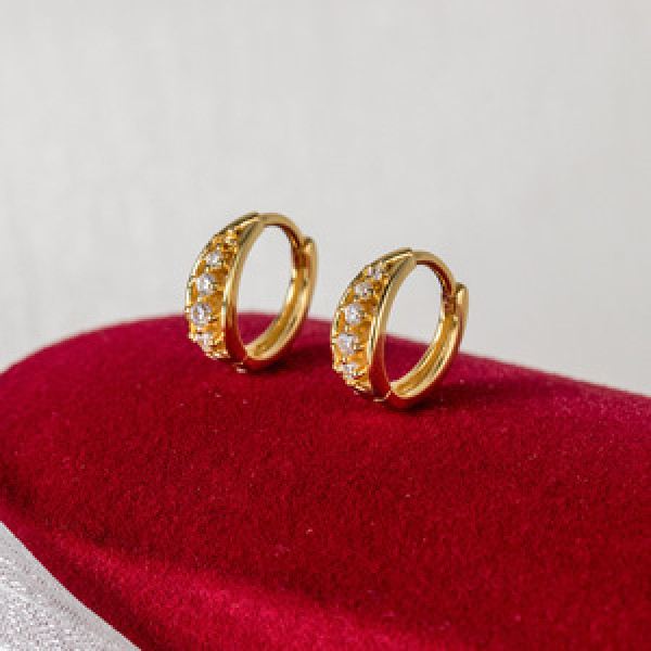 A44377 s925 sterling silver sweet hollowed rhinestone earrings