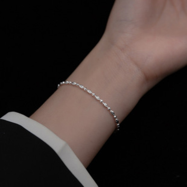A40465 s925 silver charm trendy oval elegant simple bracelet