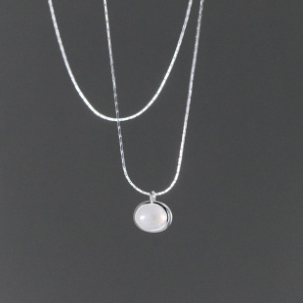 A37231 s925 sterling silver jade necklace