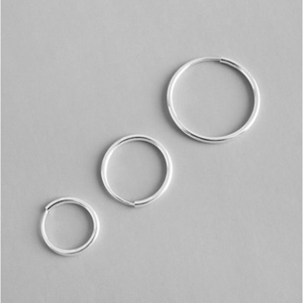 A39381 unique simple elegant circle s925 sterling silver earrings