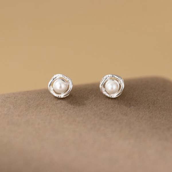 A45130 silver sweet elegant stud earrings