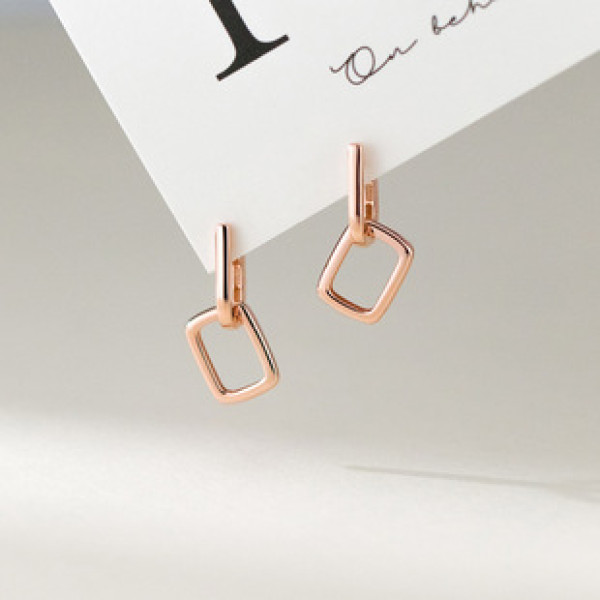 A43145 s925 sterling silver square fashion earrings