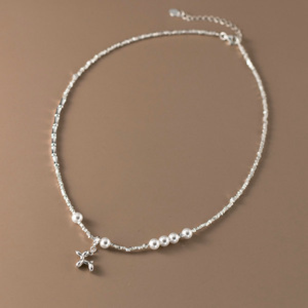 A44199 s925 silver trendy sweet ball necklace