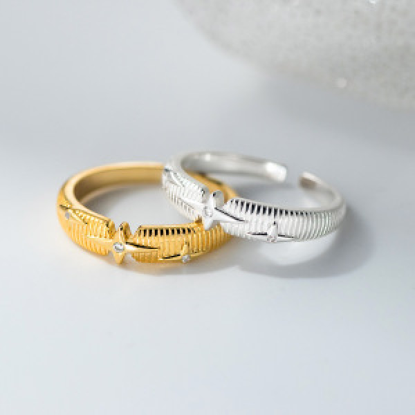 A46294 s925 sterling silver simple rhinestone bar stripe ring