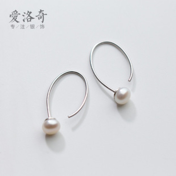 A40607 s925 silver pearl earrings unique sweet dangle earrings