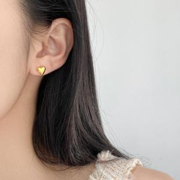 A46022 s925 sterling silver trendy sweet dainty heart stud earrings