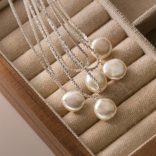 A38958 s925 sterling silver elegant pearl grade necklace