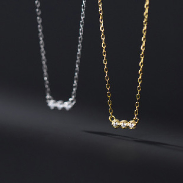 A38165 s925 sterling silver rhinestone design elegant unique necklace