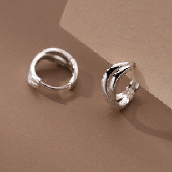 A38345 s925 sterling silver bar design elegant unique earrings