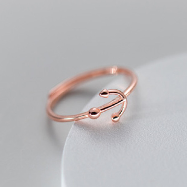 A38335 s925 sterling silver anchor design elegant ring