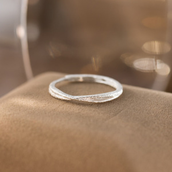 A45149 s925 sterling silver sweet dainty simple matte finish ring