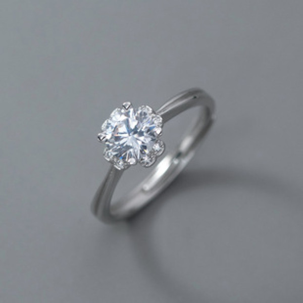 A38461 s925 sterling silver rhinestone simulateddiamondring grade elegant ring