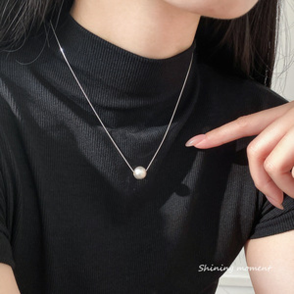 A45749 silver vintage dainty simple necklace