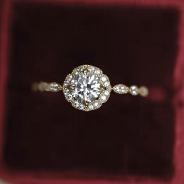 A42326 s925 sterling silver vintage circle sparkling design ring