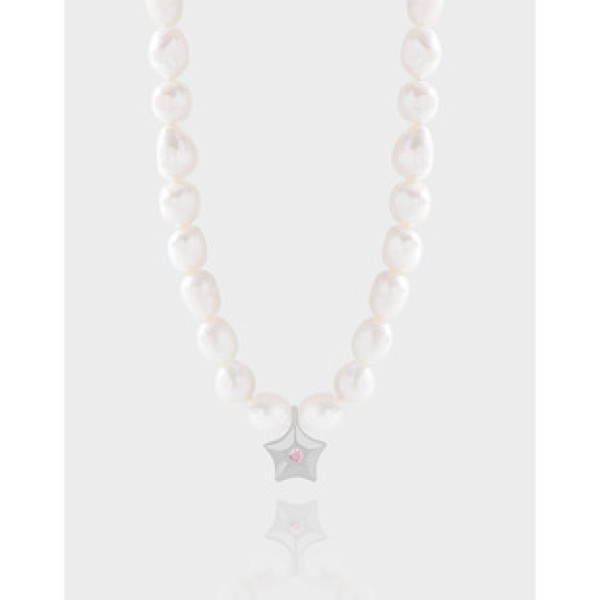 A41456 design natural starfish sterling silver s925 pearl necklace